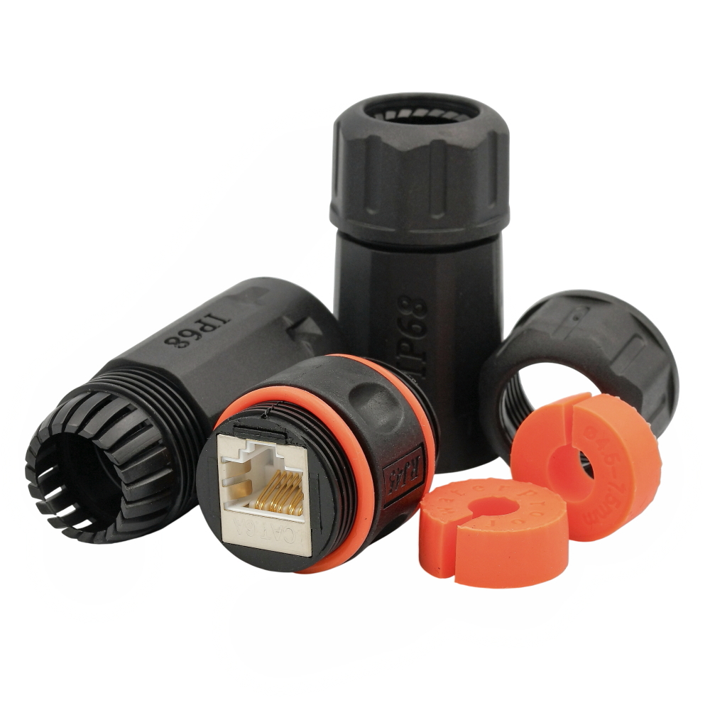 「RT-116669」** IP68 Waterproof Twisted Pair Connector, STP, Cat. 6A, for RJ-45